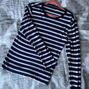 Gap Long Sleeved Striped Shirt, Large, Blue and White